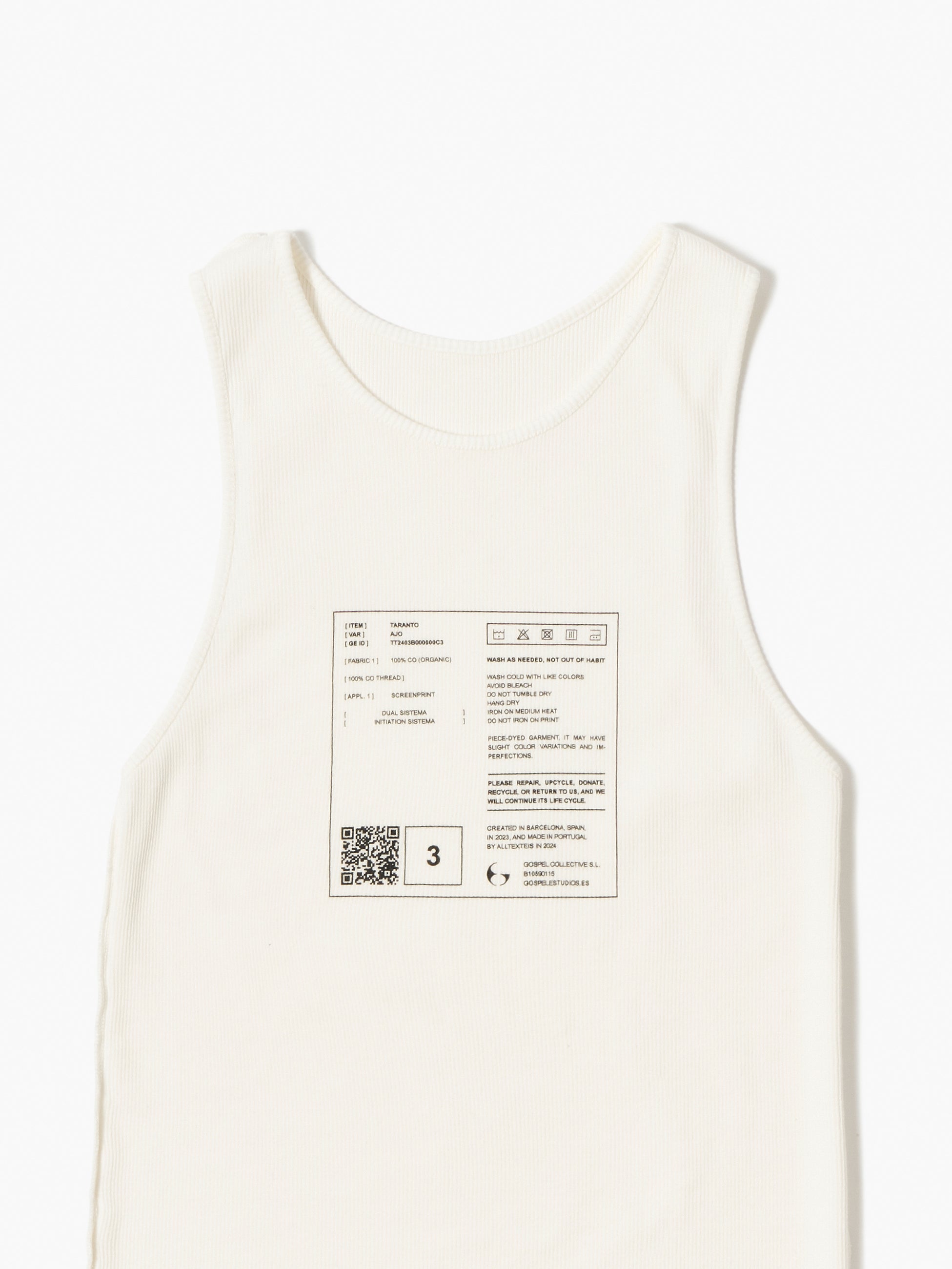 GOSPEL ESTUDIOS: TARANTO AJO TANK TOP (Fig. 1)